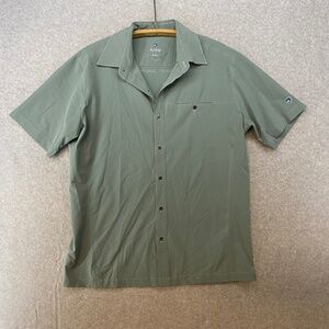 Kuhl Shirt Mens Large Button Up Short Sleeve Hiking Outdoors Tufflex Green